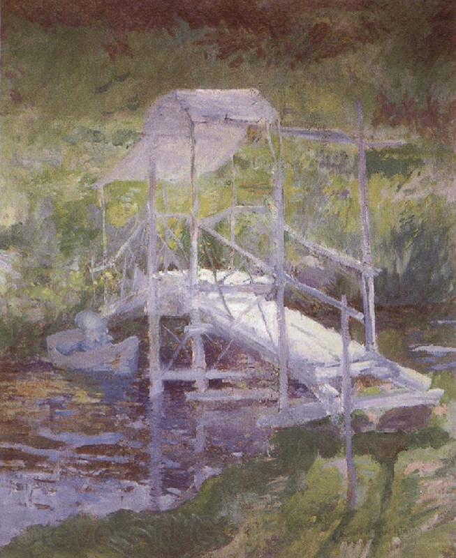 John Henry Twachtman The White Bridge Norge oil painting art